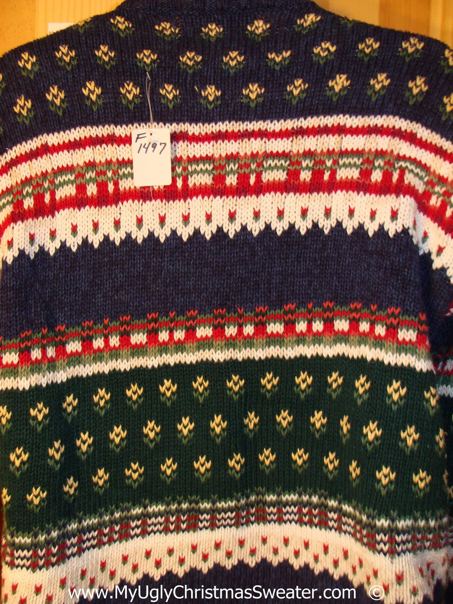 80s Busy Patterned 2sided Christmas Sweater