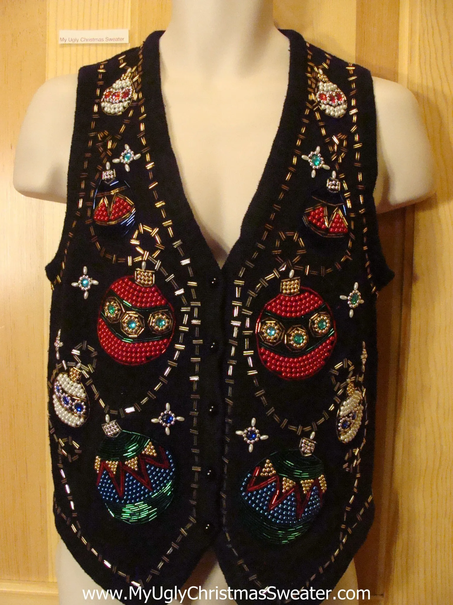 80s Glam Bling Ugly Christmas Sweater Vest