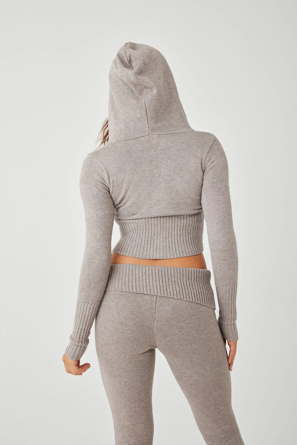 Aimee Cloud Knit Zip Up Hoodie - Heather Grey