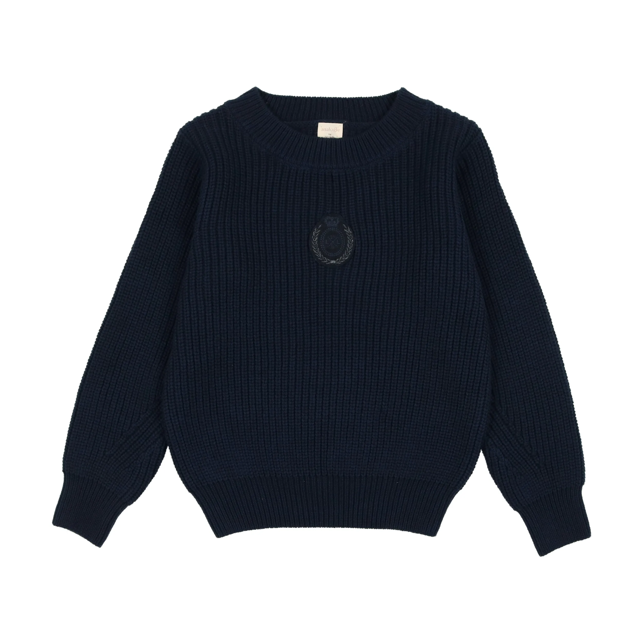 Analogie By Lil Legs Chunky Crest Knit Sweater Navy