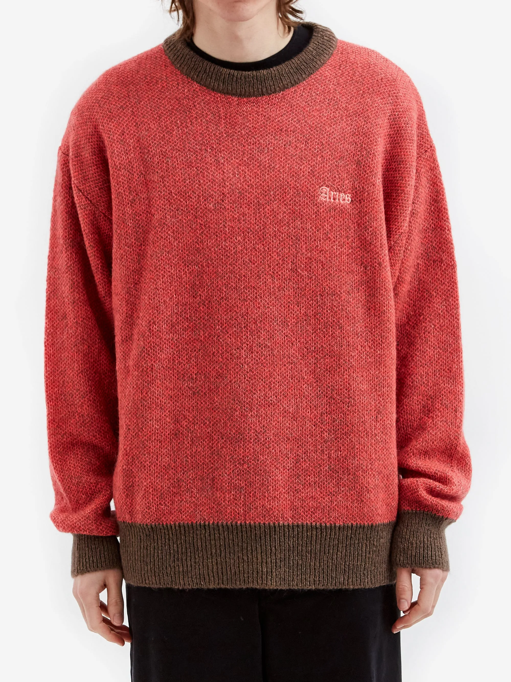 Aries Brushed Mohair Crew Neck Knit - Pink