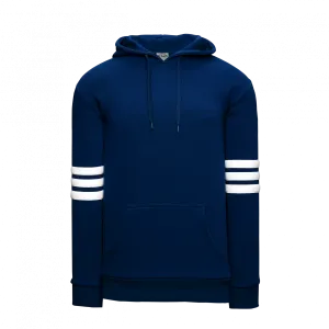 Athletic Knit (AK) A3050A-216 Navy/White 3-Stripe Adult Cotton Hooded Sweatshirt