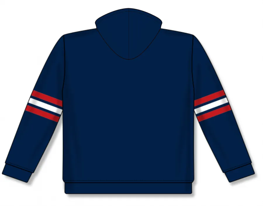 Athletic Knit (AK) A3050Y-764 Navy/Red/White 3-Stripe Youth Cotton Hooded Sweatshirt