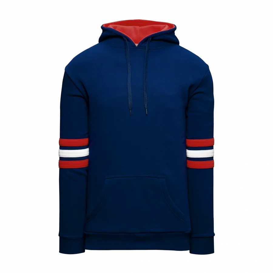 Athletic Knit (AK) A3050Y-764 Navy/Red/White 3-Stripe Youth Cotton Hooded Sweatshirt