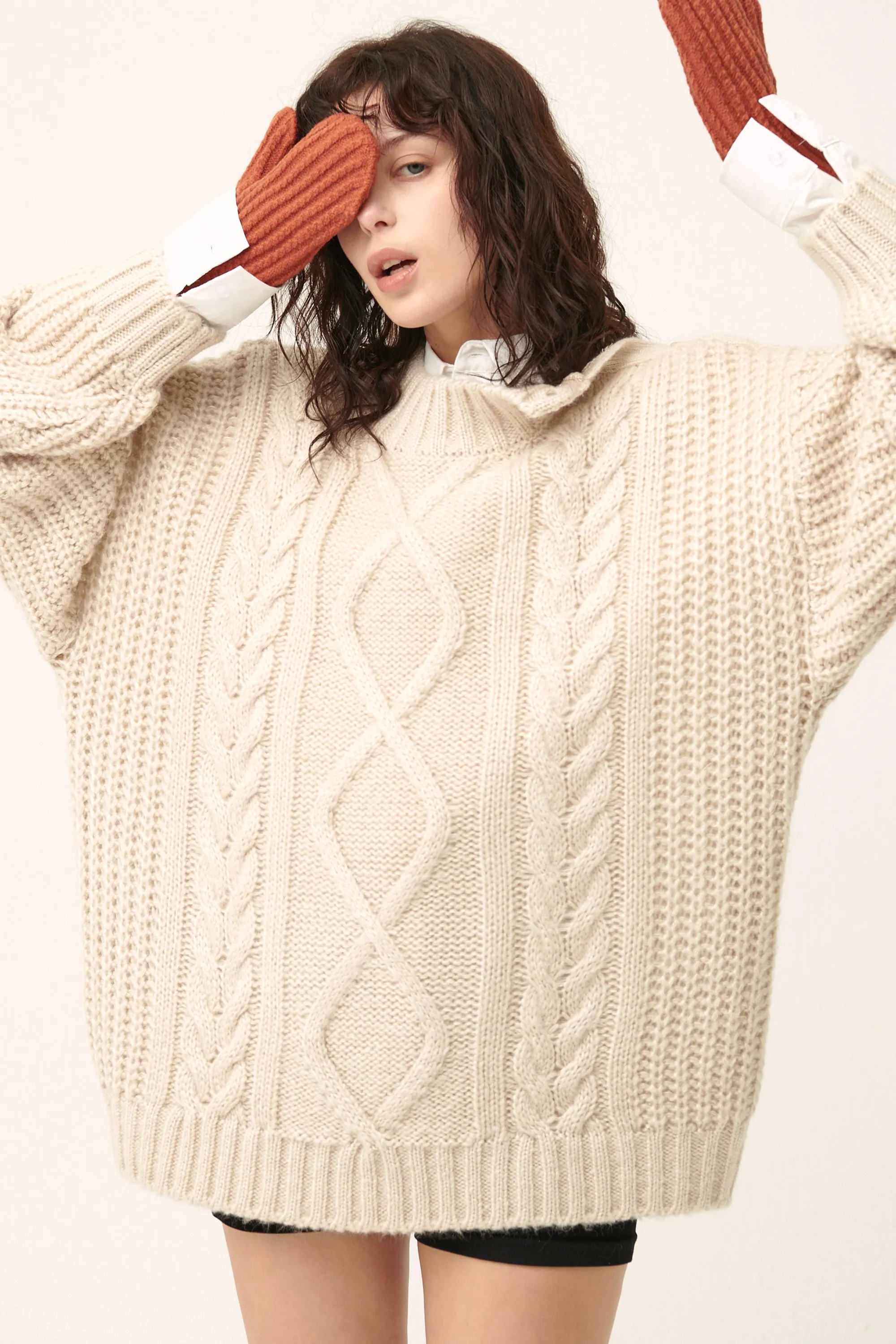 Avery Cable Sweater/Dress