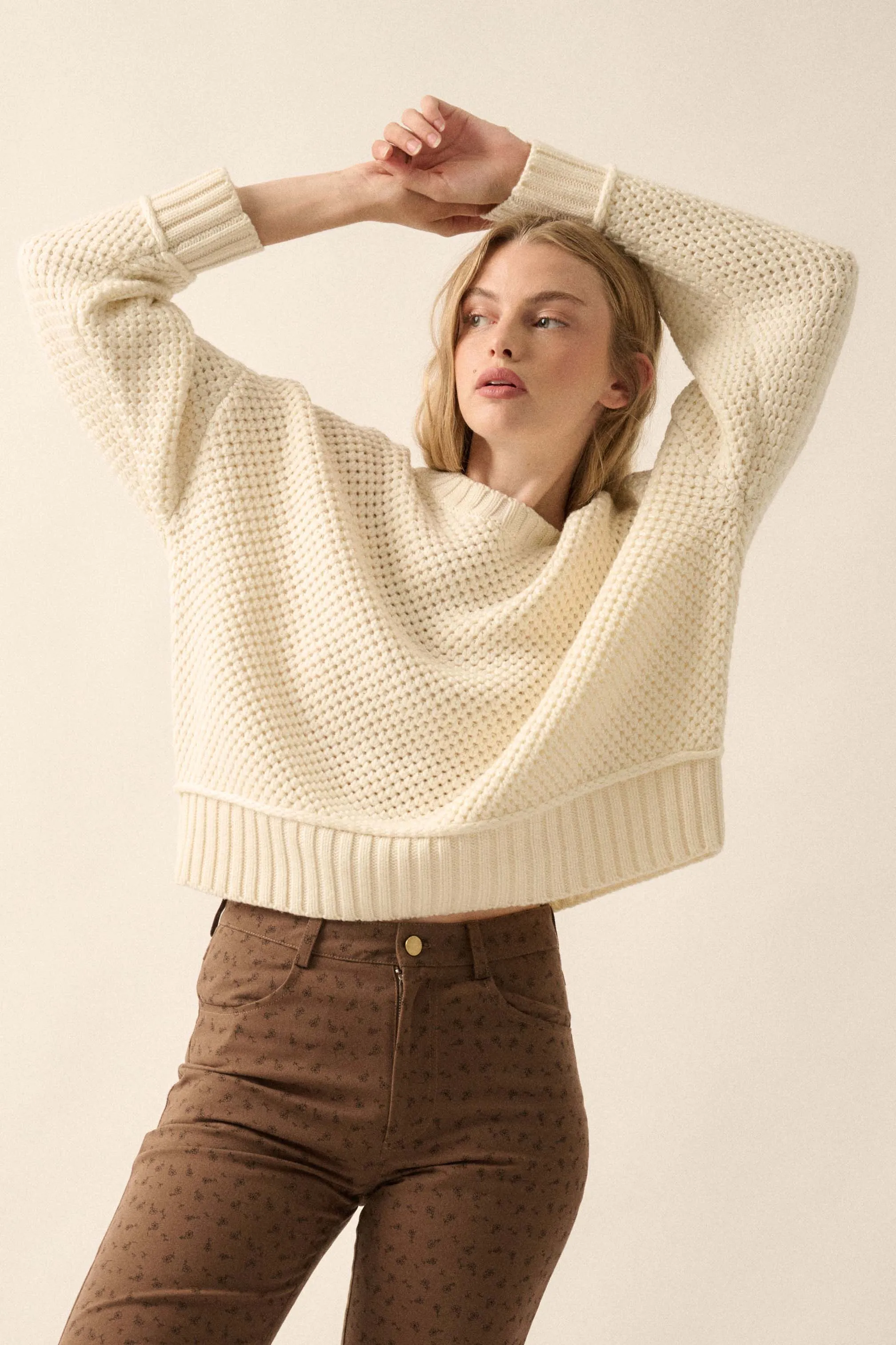 Basically Perfect Chunky Crochet-Knit Sweater