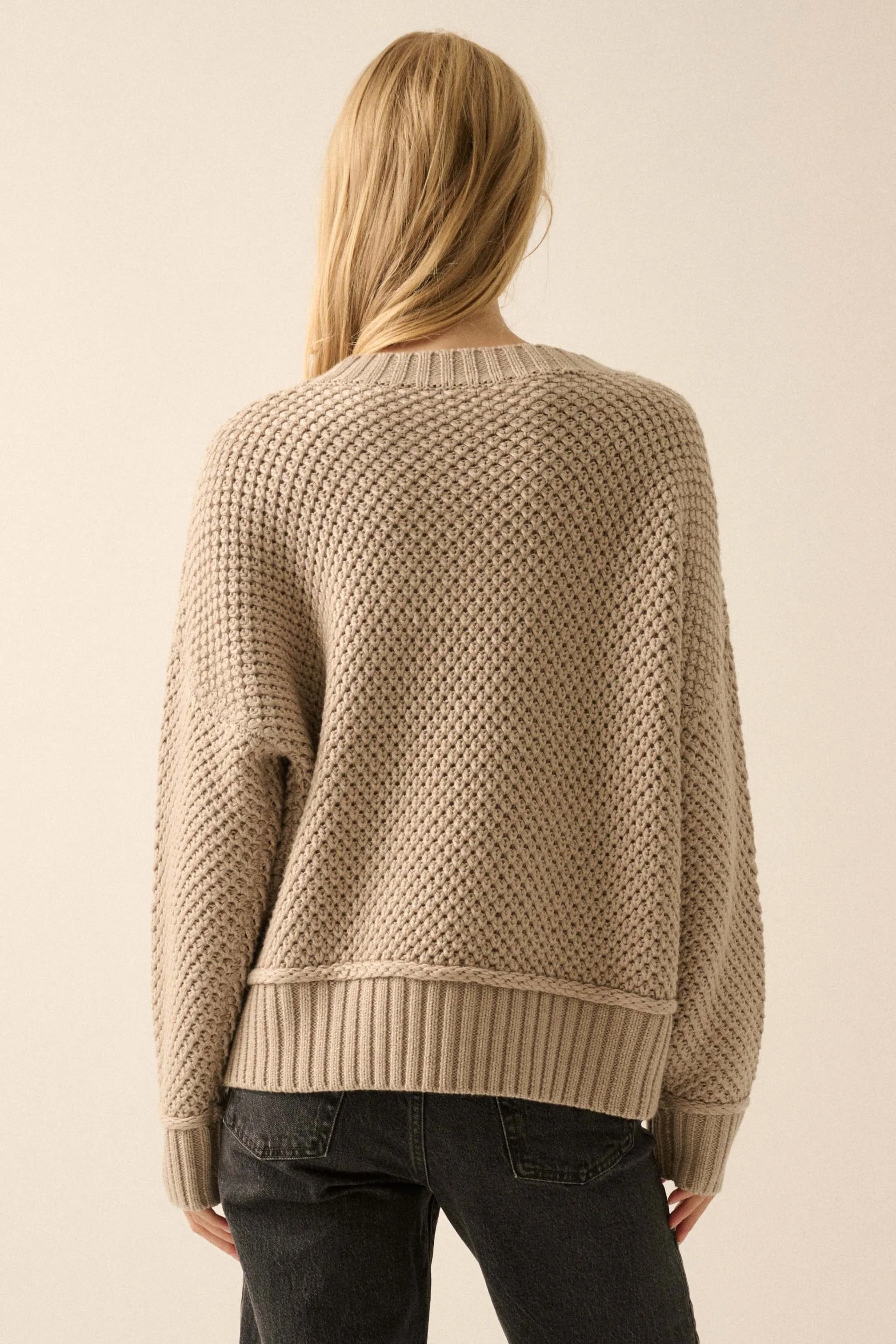 Basically Perfect Chunky Crochet-Knit Sweater