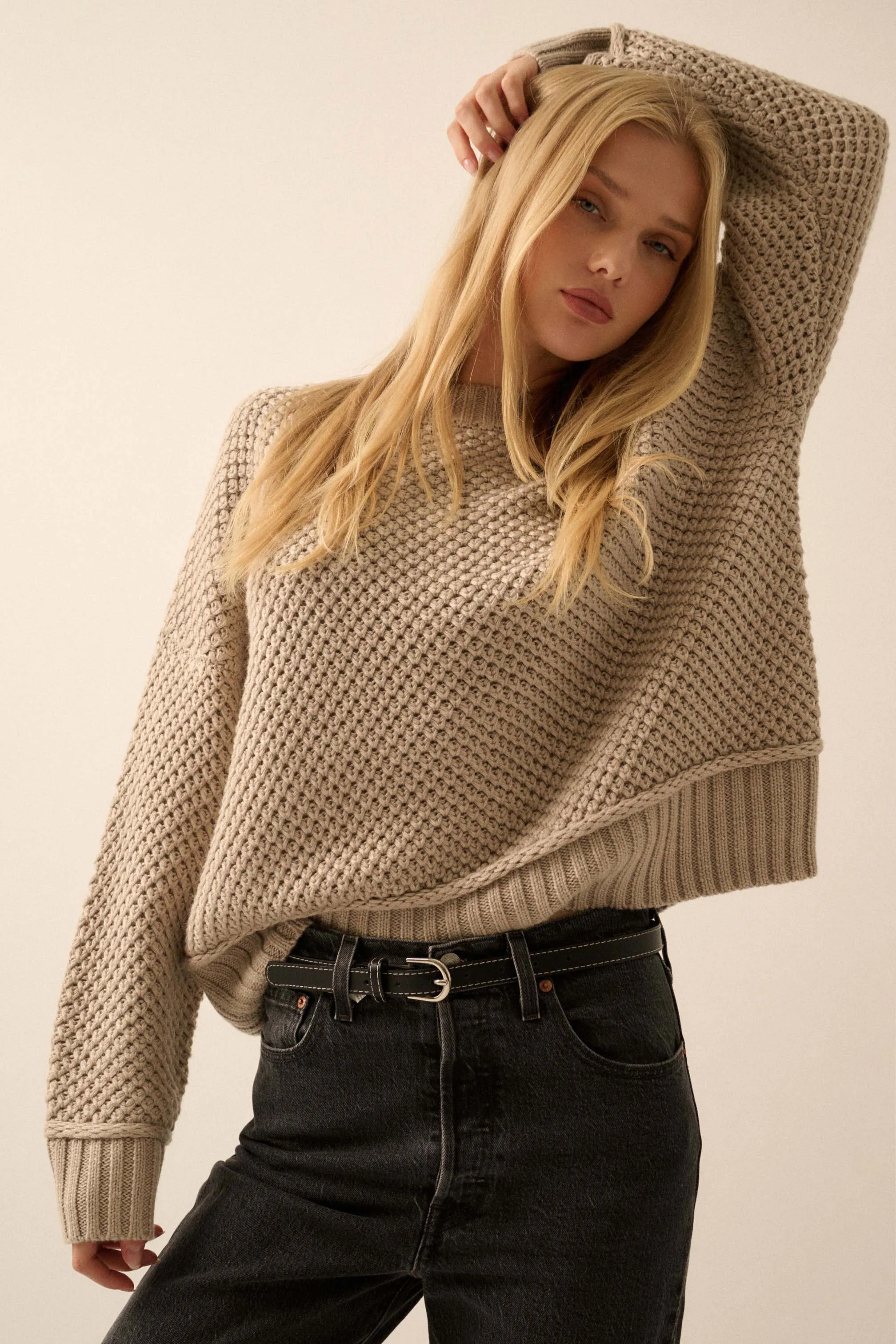 Basically Perfect Chunky Crochet-Knit Sweater