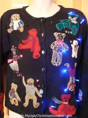 Bear Themed Light Up Christmas Sweater