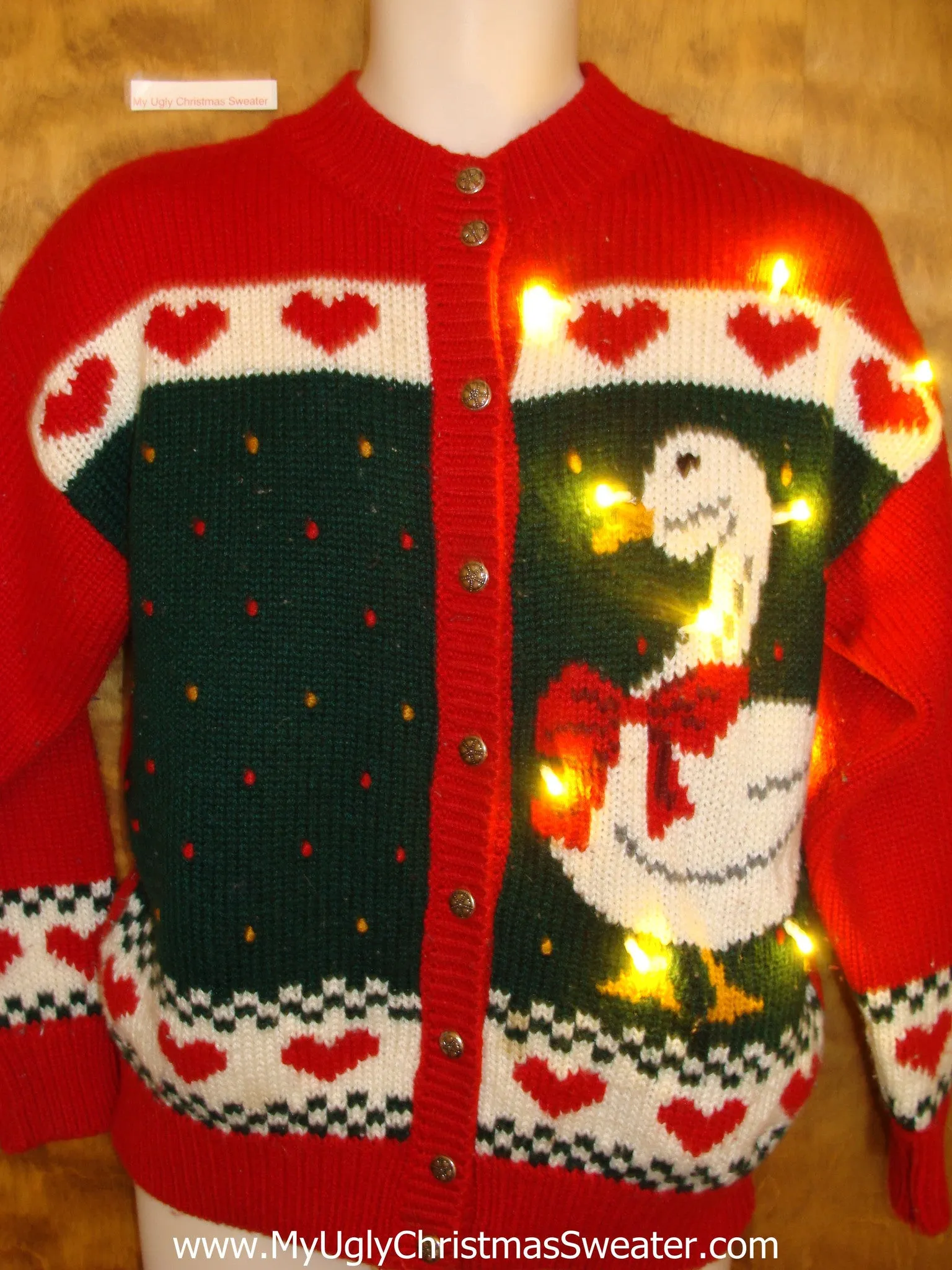 Best 80s Goose Light Up Ugly Xmas Sweater