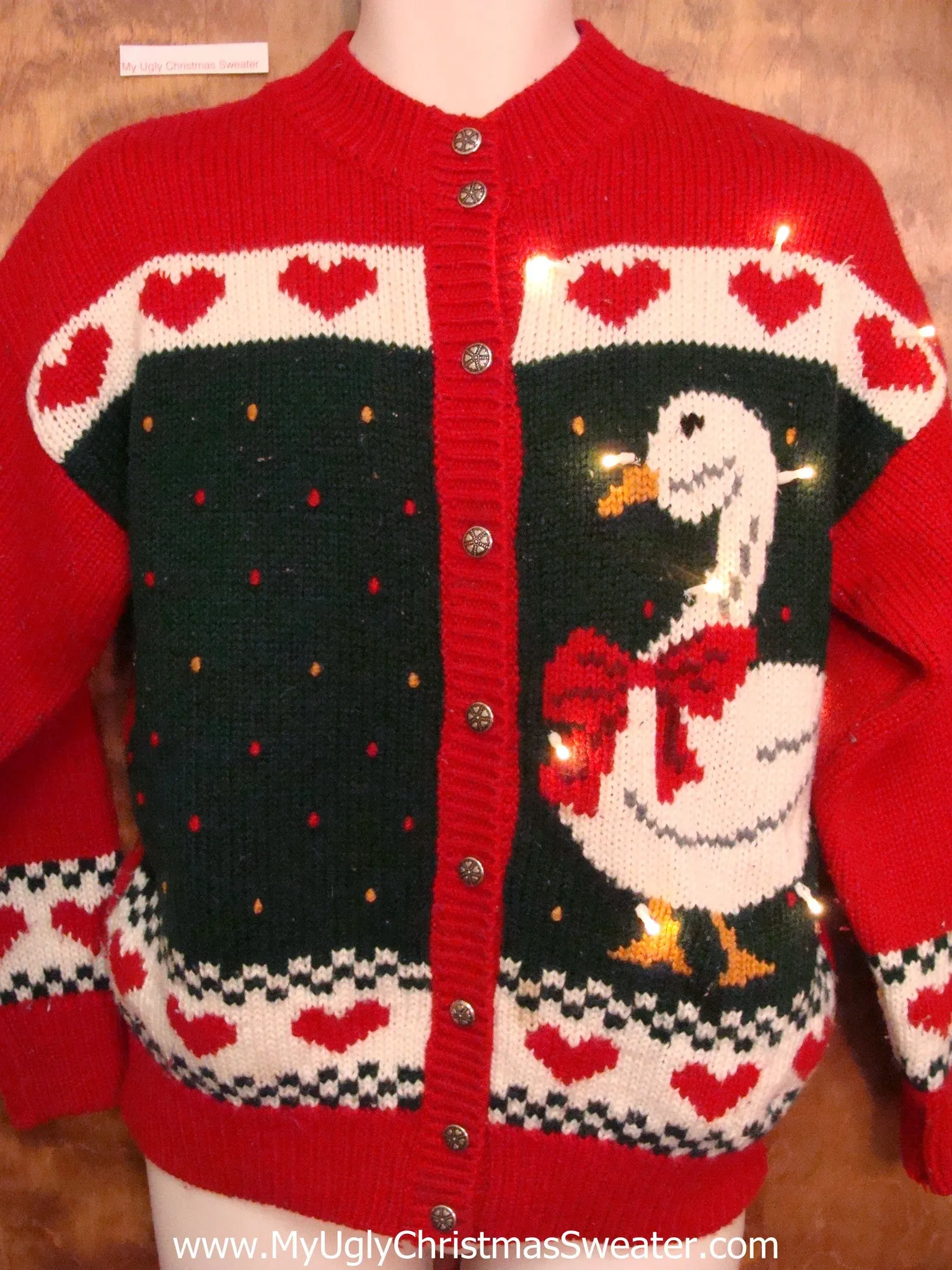 Best 80s Goose Light Up Ugly Xmas Sweater