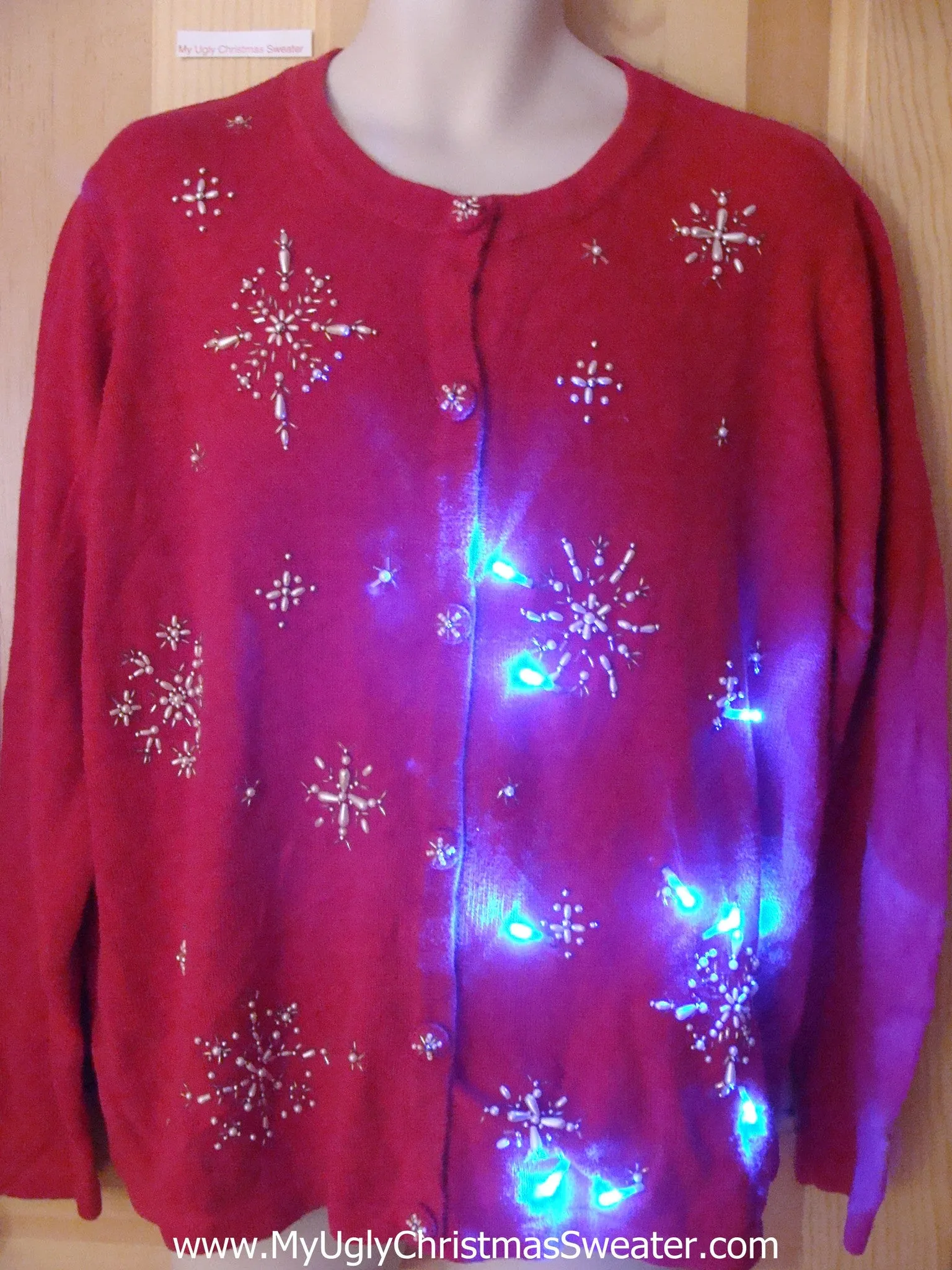 Bling Snowflake Light Up Ugly Christmas Sweater