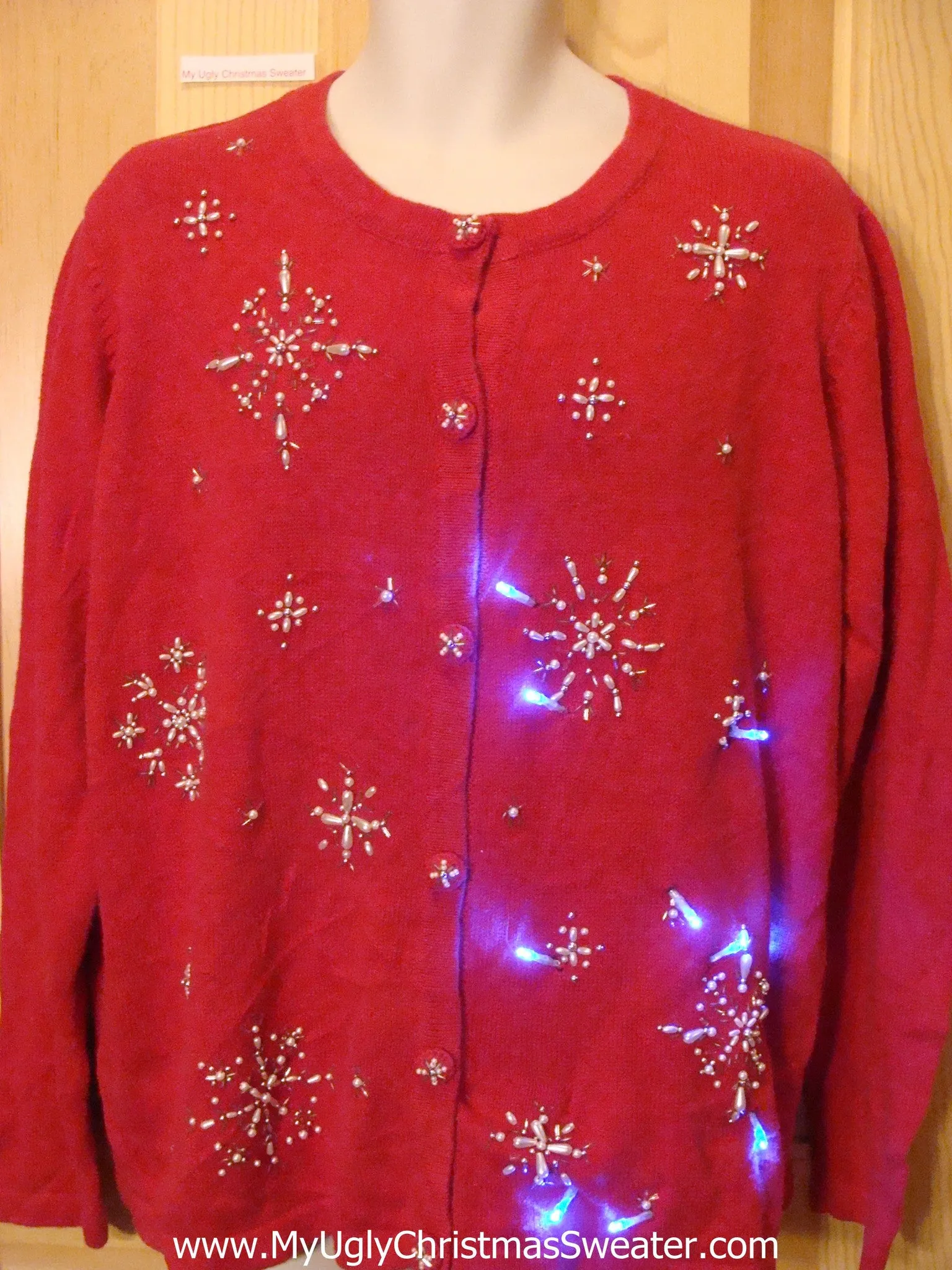 Bling Snowflake Light Up Ugly Christmas Sweater