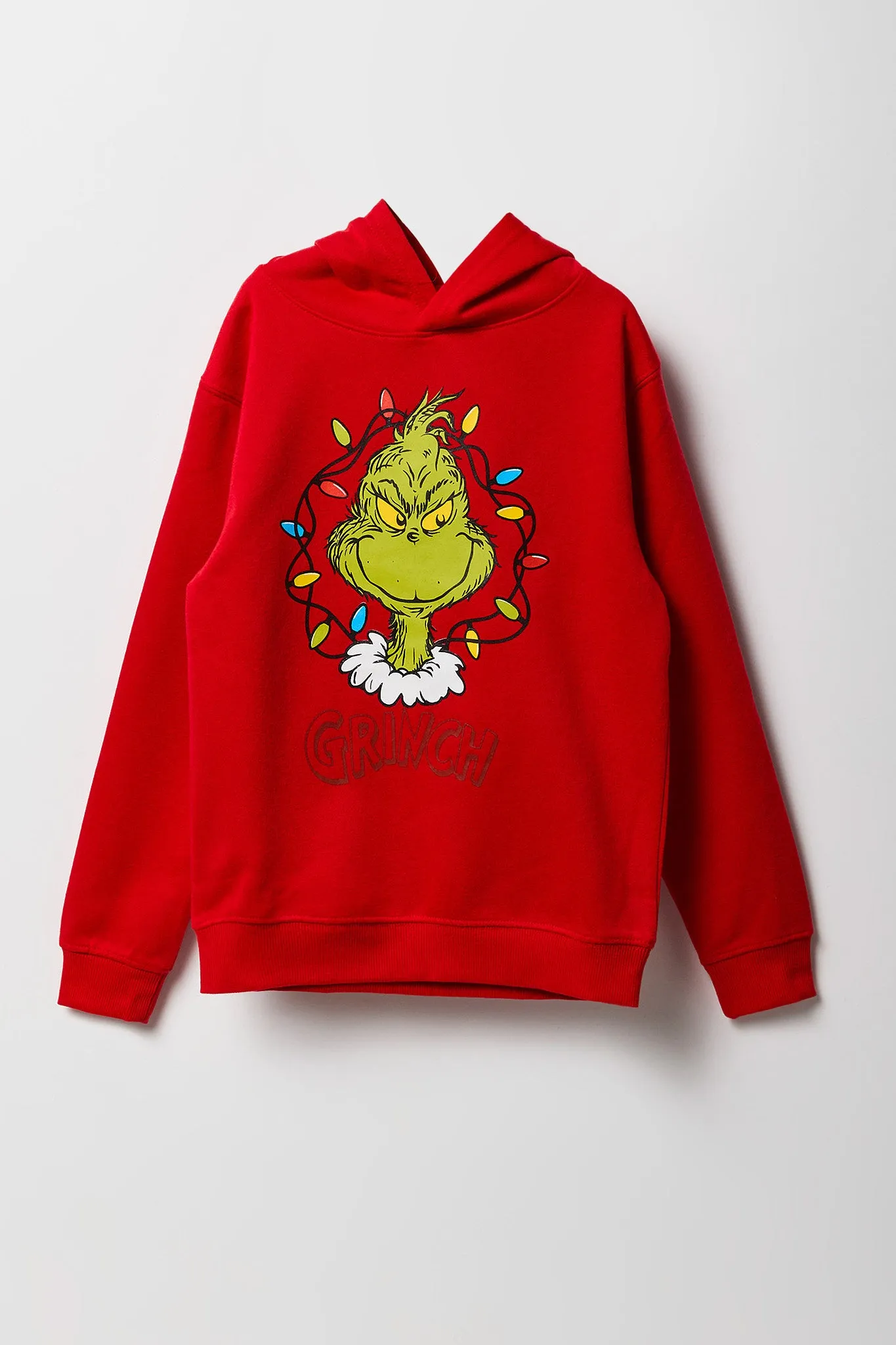 Boys Grinch Graphic Fleece Christmas Hoodie