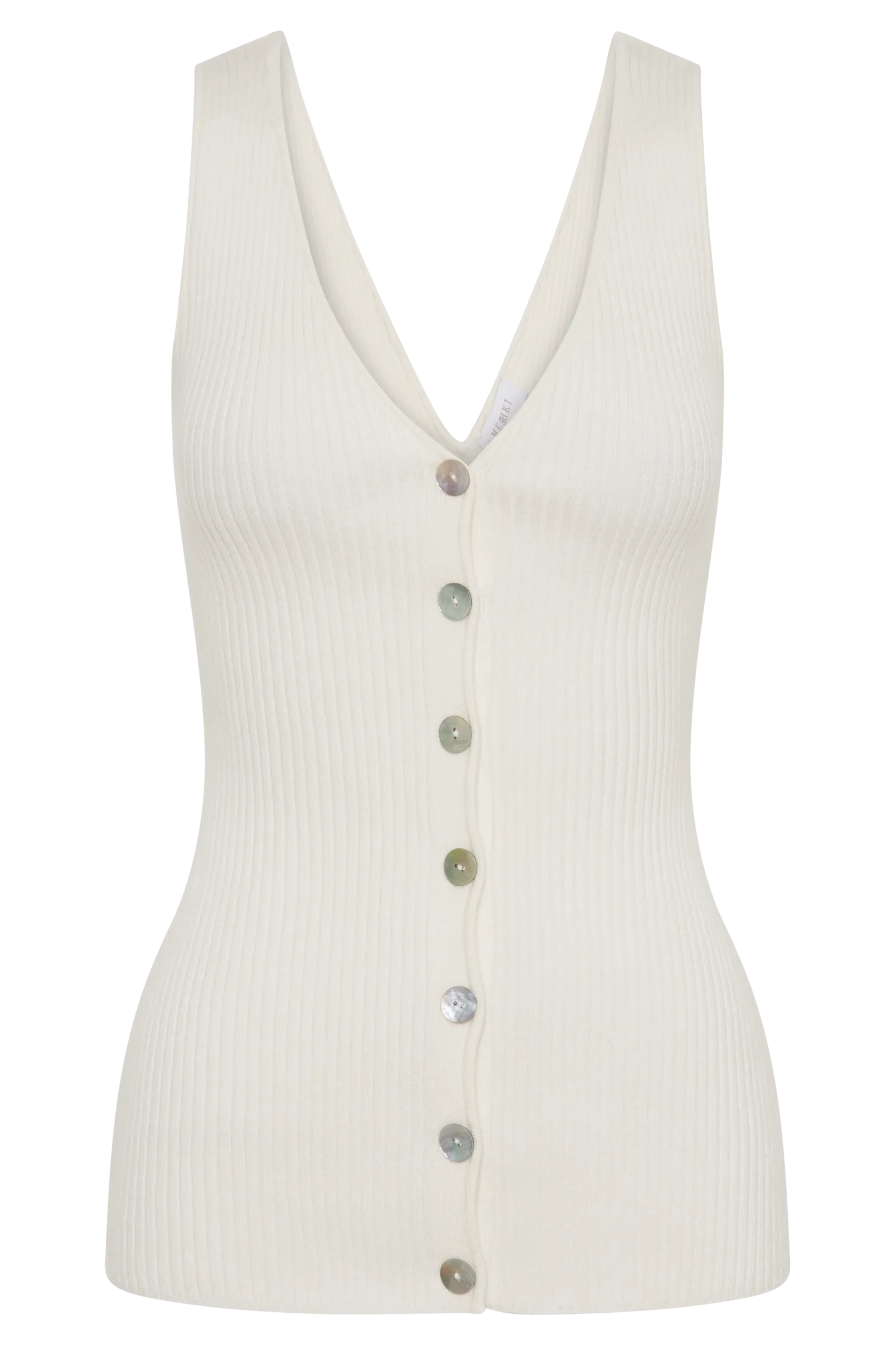 Calypso Knit Longline Vest - Ivory