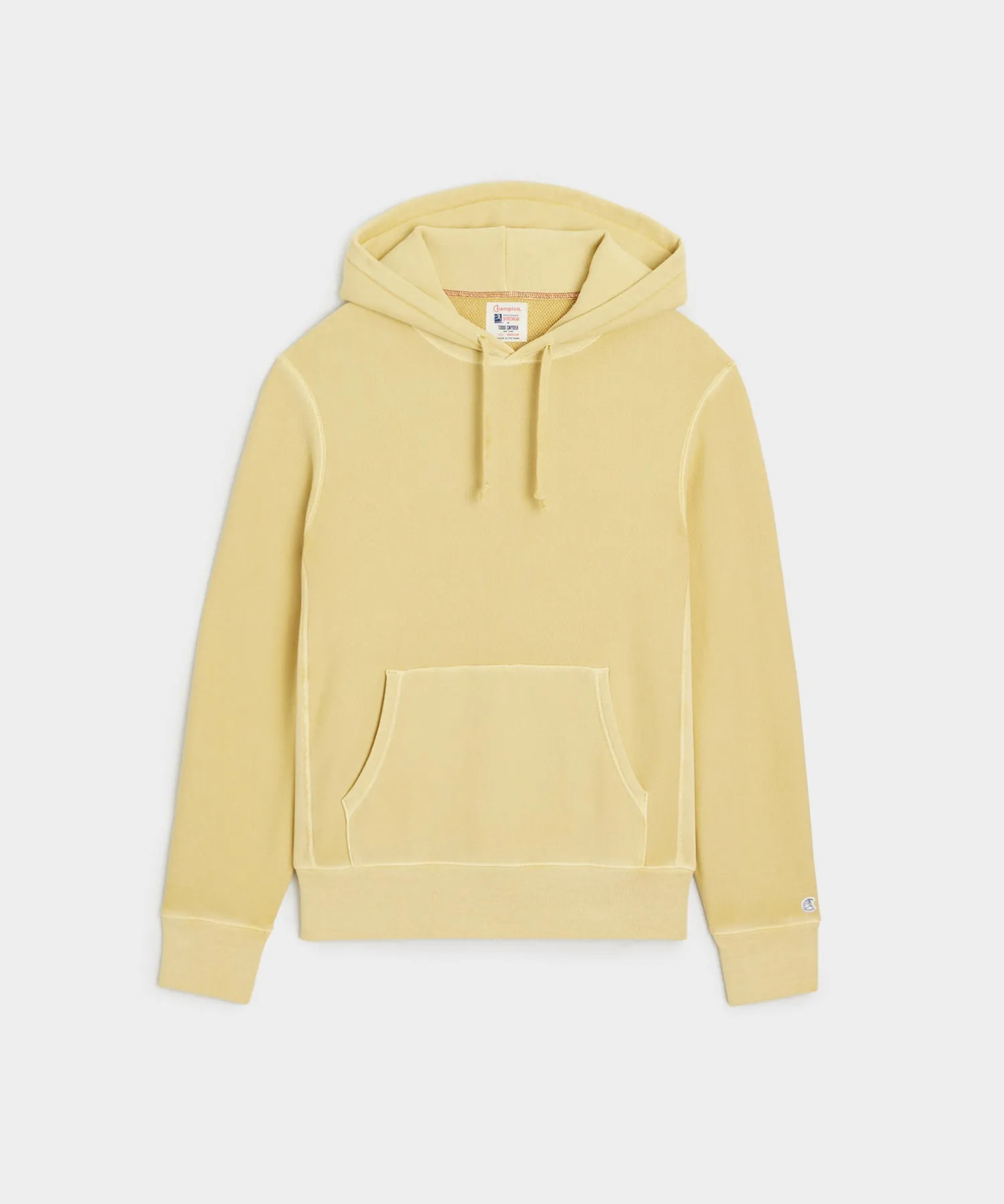 Champion Midweight Popover Hoodie Sweatshirt in Pale Yellow