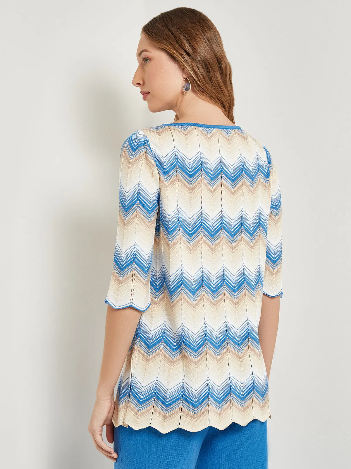 Chevron Hem Tunic - Intarsia Soft Knit