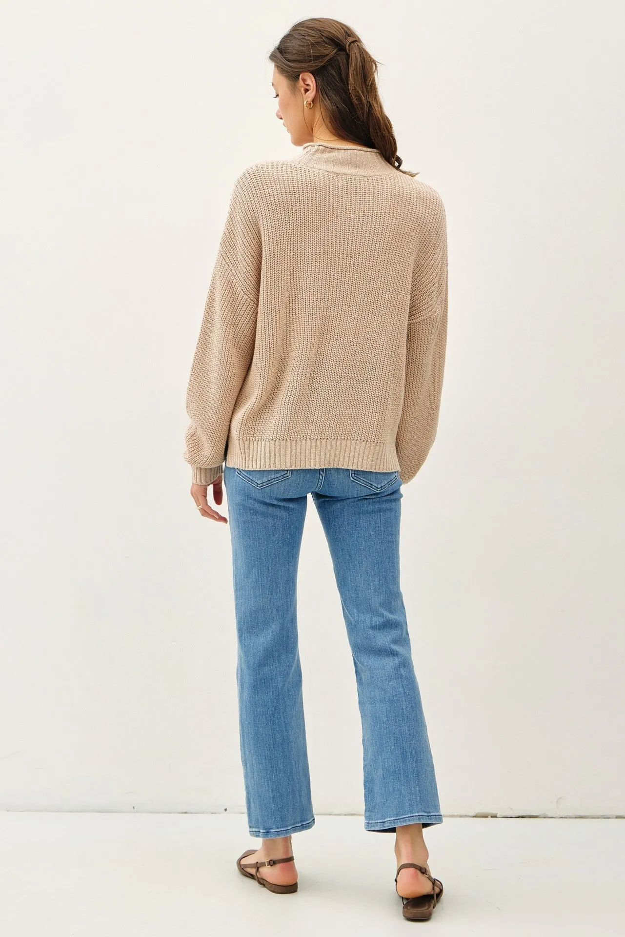 Chunky Knit Mock Neck Sweater