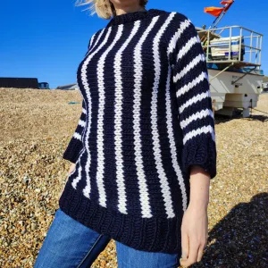 Chunky Striped Sweater Knitting Pattern - Sandgate Sweater