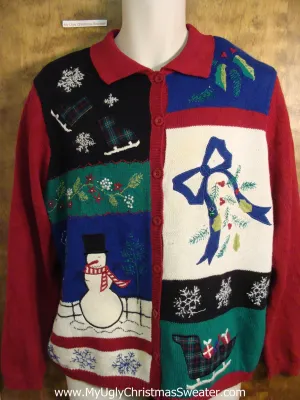 Colorful 80s Novelty Funny Holiday Sweater