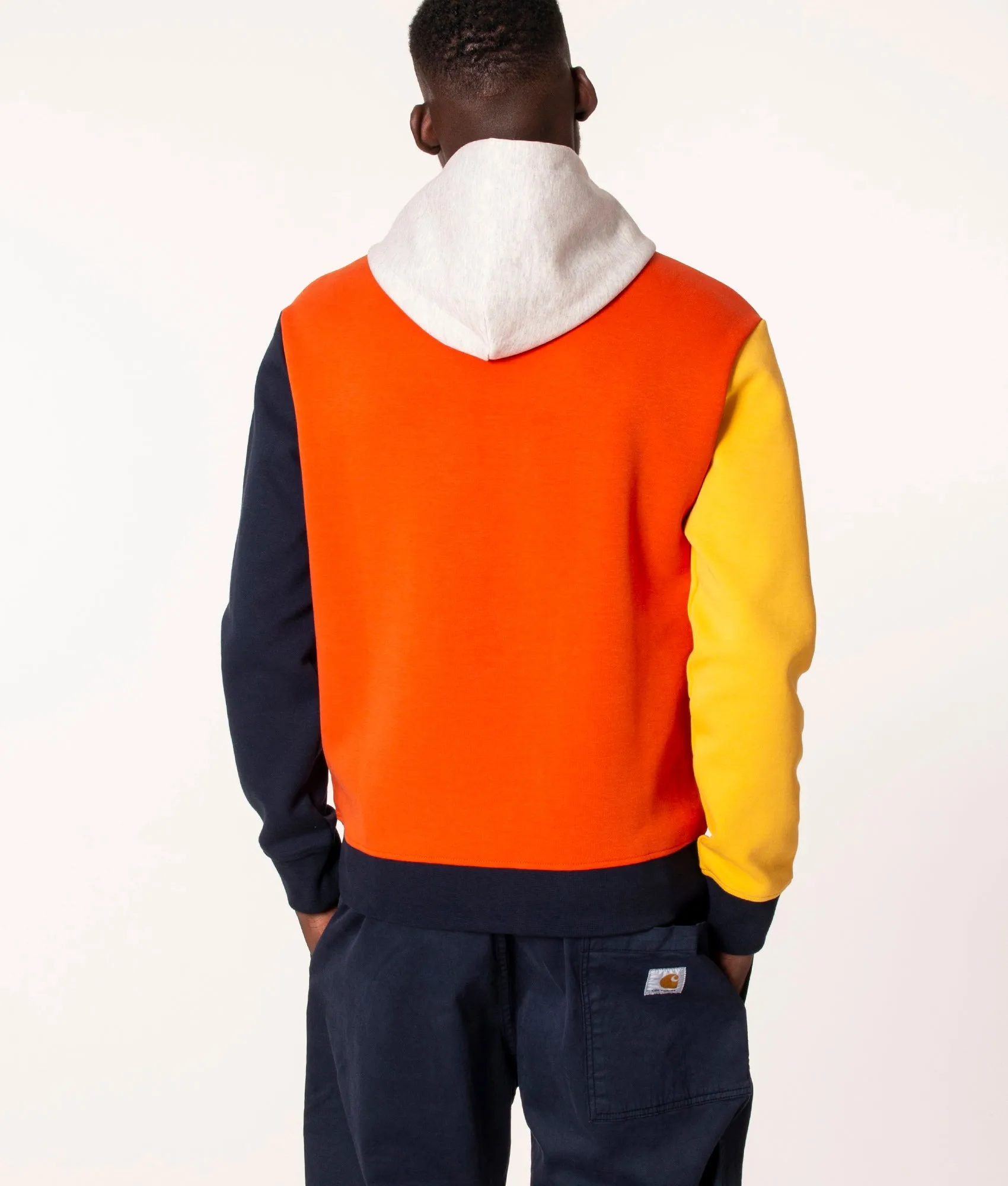 Colour-Blocked Knit Hoodie