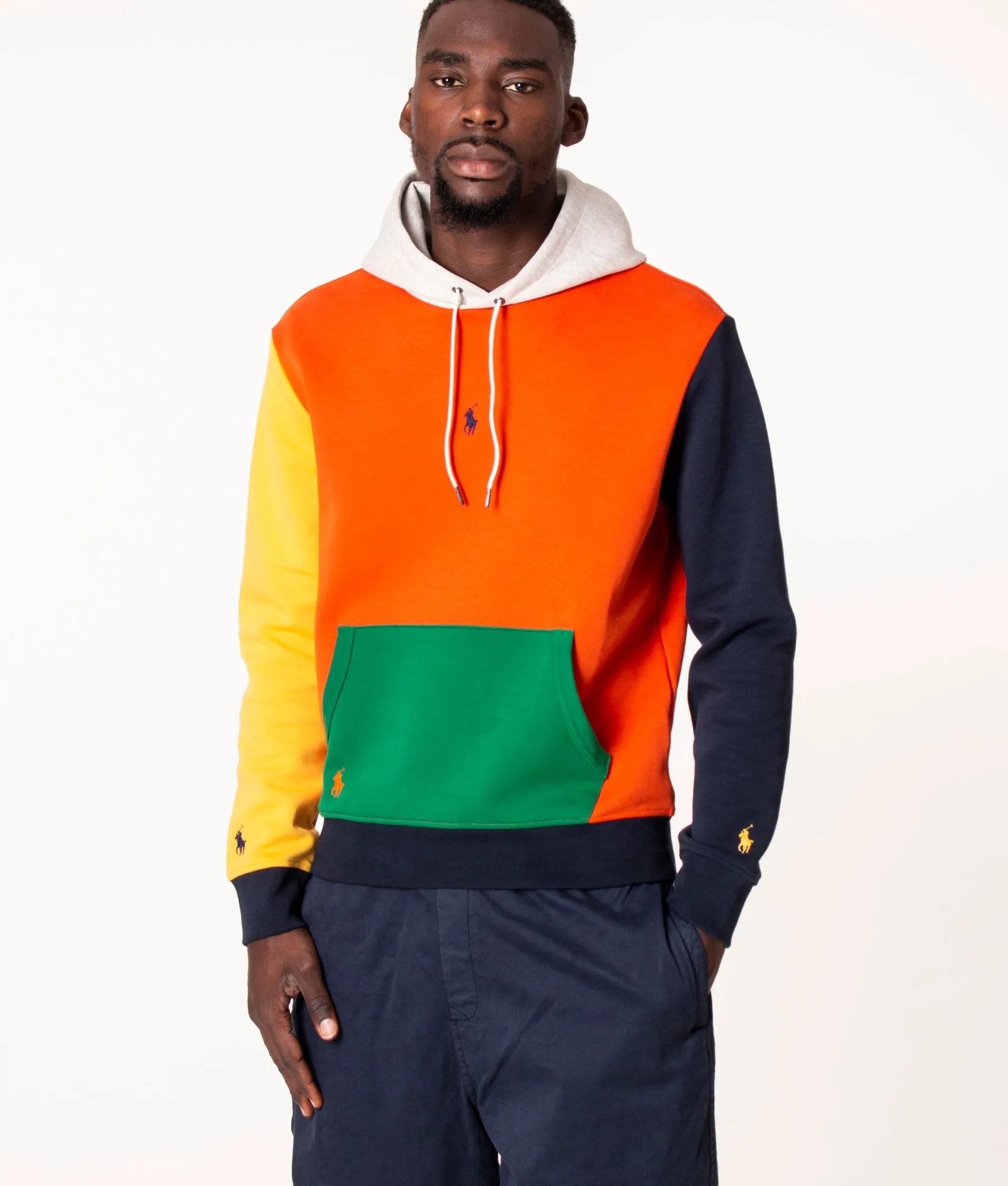 Colour-Blocked Knit Hoodie