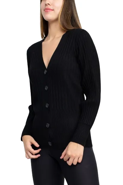 Cyrus V-Neck Button Down Long Sleeve Knit Cardigan