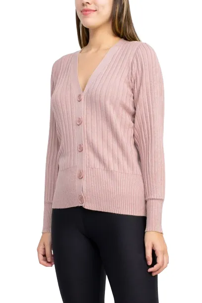 Cyrus V-Neck Button Down Long Sleeve Knit Cardigan