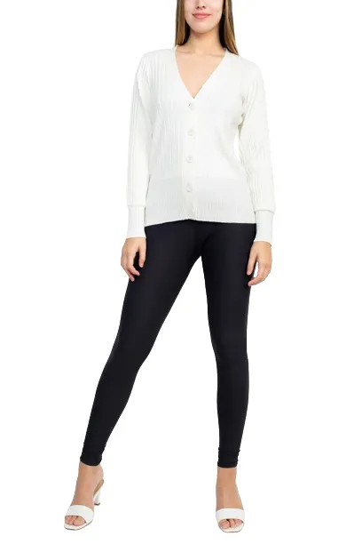 Cyrus V-Neck Button Down Long Sleeve Knit Cardigan