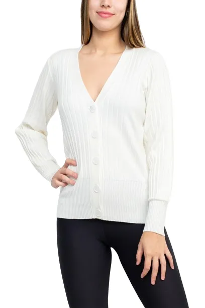 Cyrus V-Neck Button Down Long Sleeve Knit Cardigan