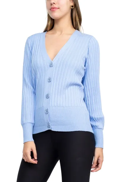 Cyrus V-Neck Button Down Long Sleeve Knit Cardigan