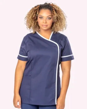 Delamere Asymmetric Contrast Trim Healthcare Tunic