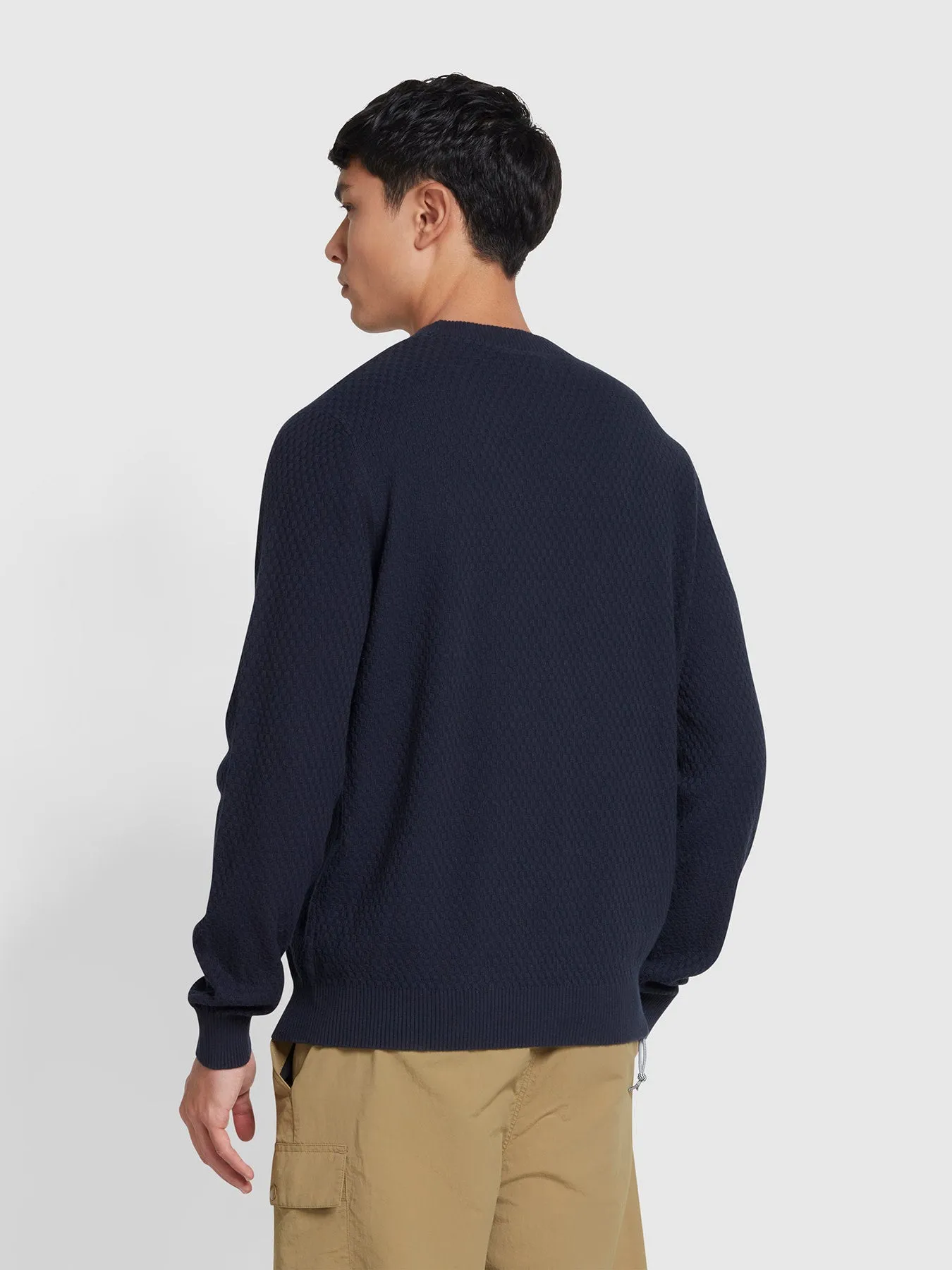 Edwards Crew Neck Jumper In True Navy