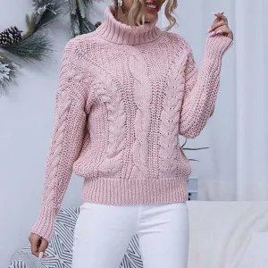 Estelle Chunky Knit Women's Turtleneck Sweater