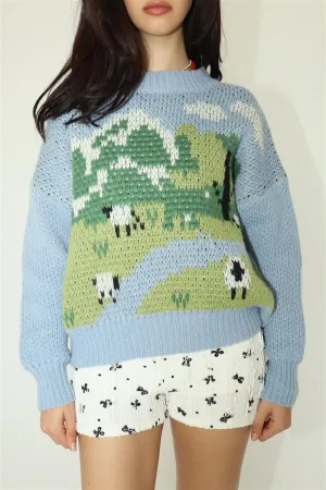 Grazing Out Sweater Blue