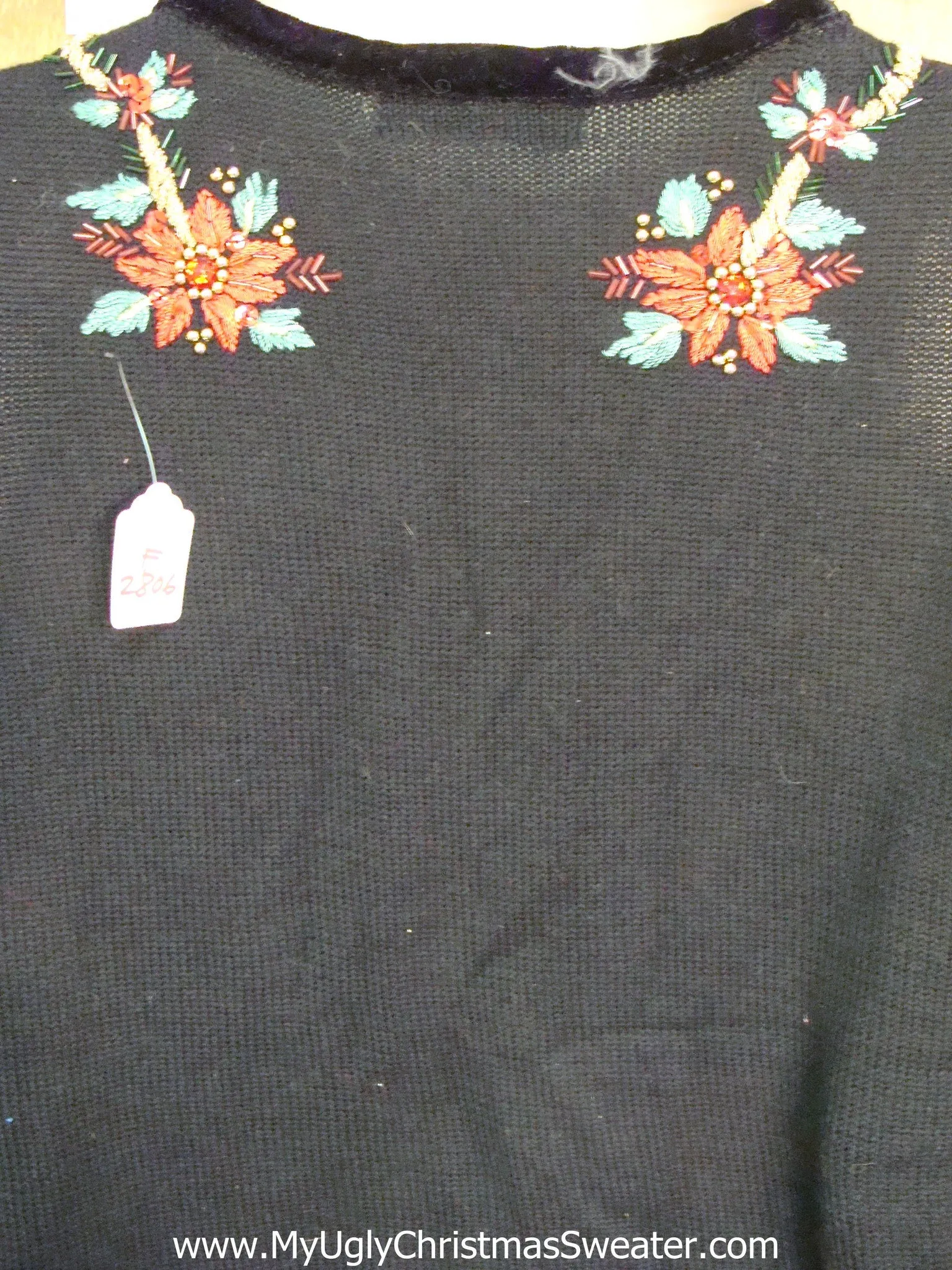 Horrible Poinsettias Ugly Festive Xmas Sweater Vest