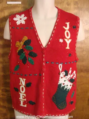 JOY and NOEL Ugly Christmas Sweater Vest