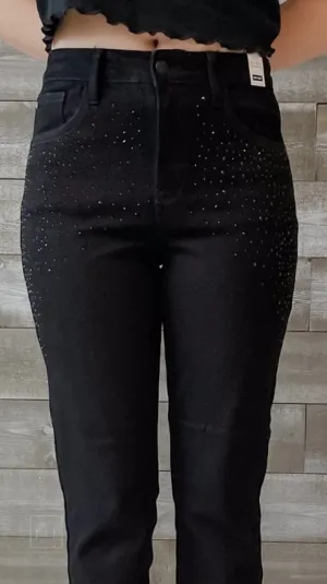 Judy Blue Full Size Rhinestone Embellished Slim Jeans