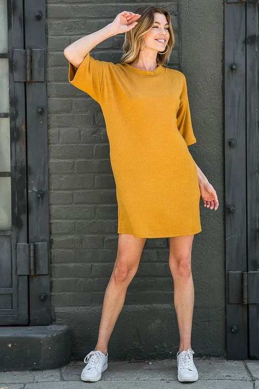 Light Knit Sweater Tee Dress