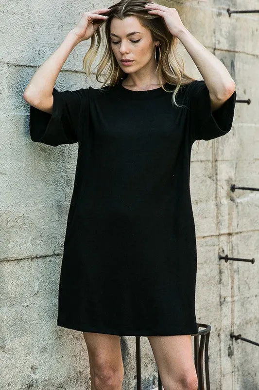 Light Knit Sweater Tee Dress