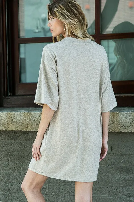 Light Knit Sweater Tee Dress