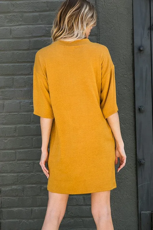 Light Knit Sweater Tee Dress