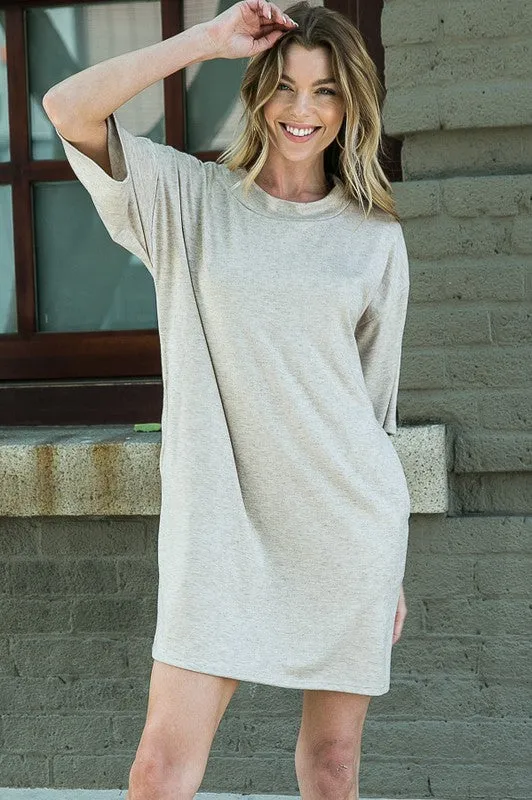 Light Knit Sweater Tee Dress