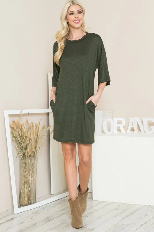 Light Knit Sweater Tee Dress