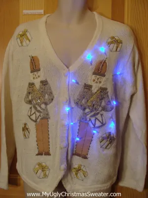 Light Up Ugly Xmas Sweater Nutcrackers