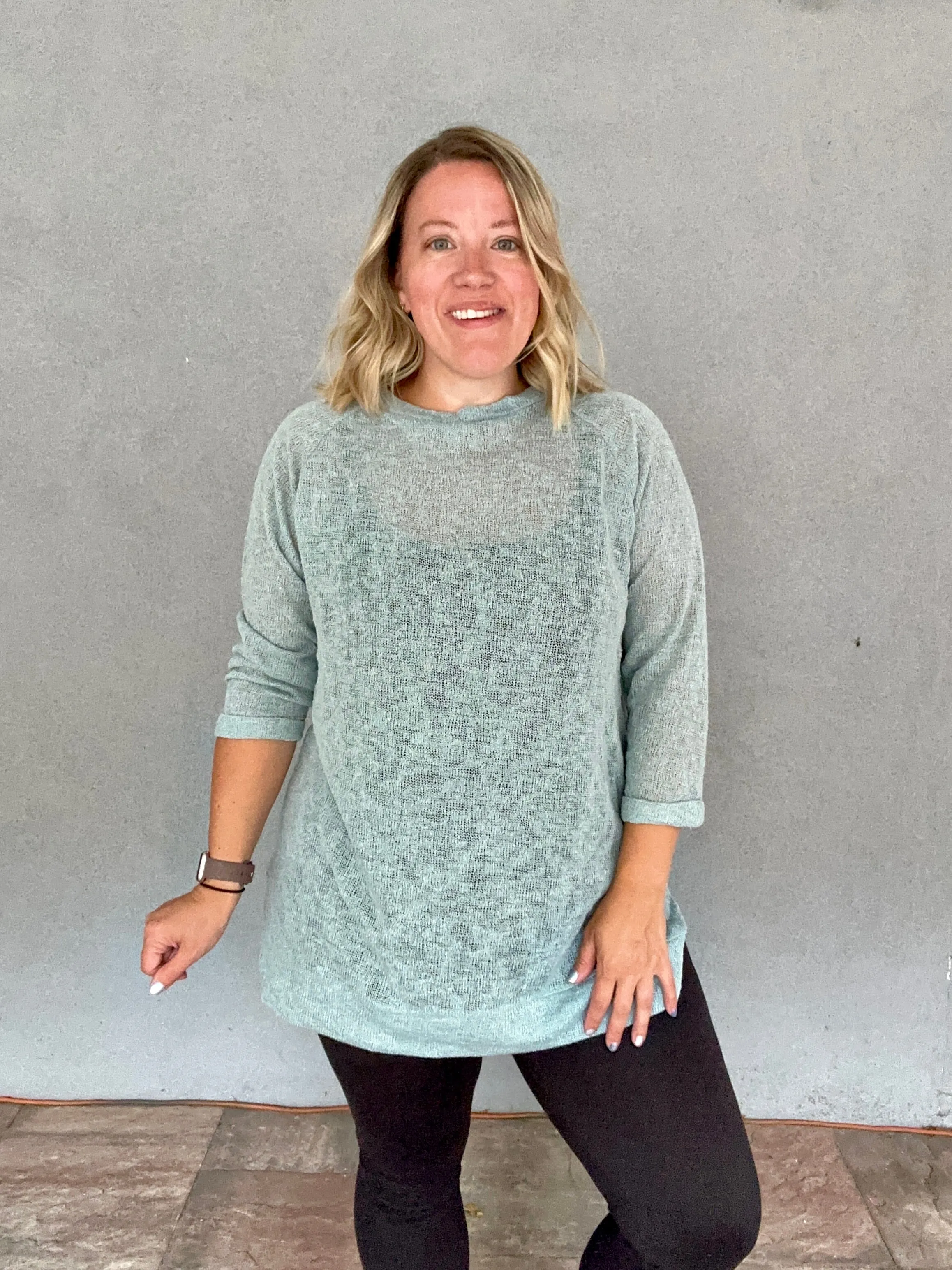 Lightweight, Semi Sheer Oversize Knit Tunic