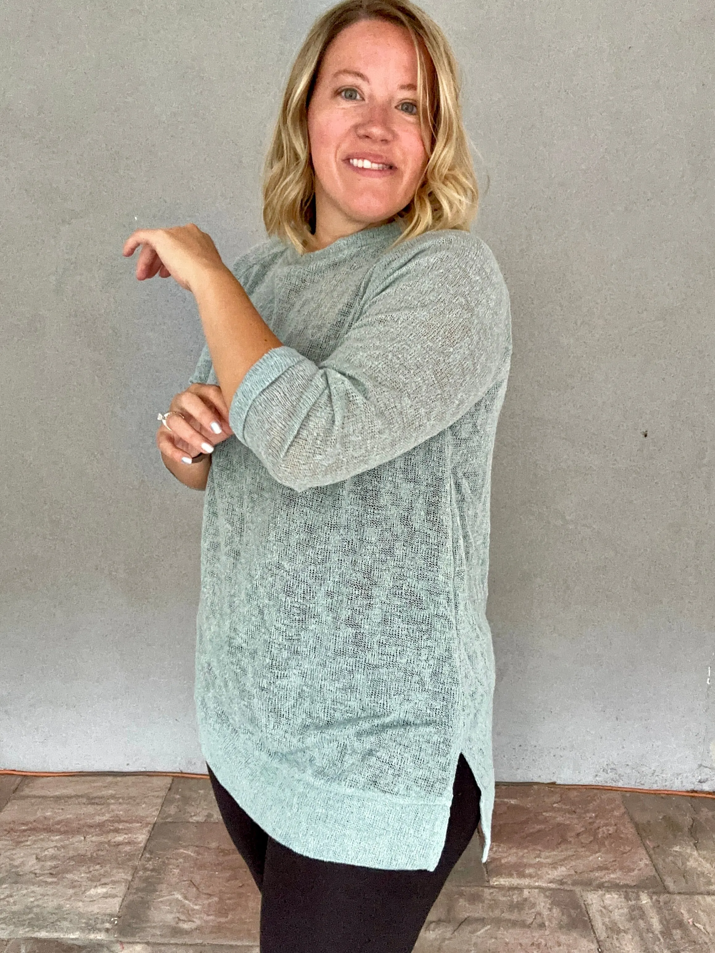 Lightweight, Semi Sheer Oversize Knit Tunic