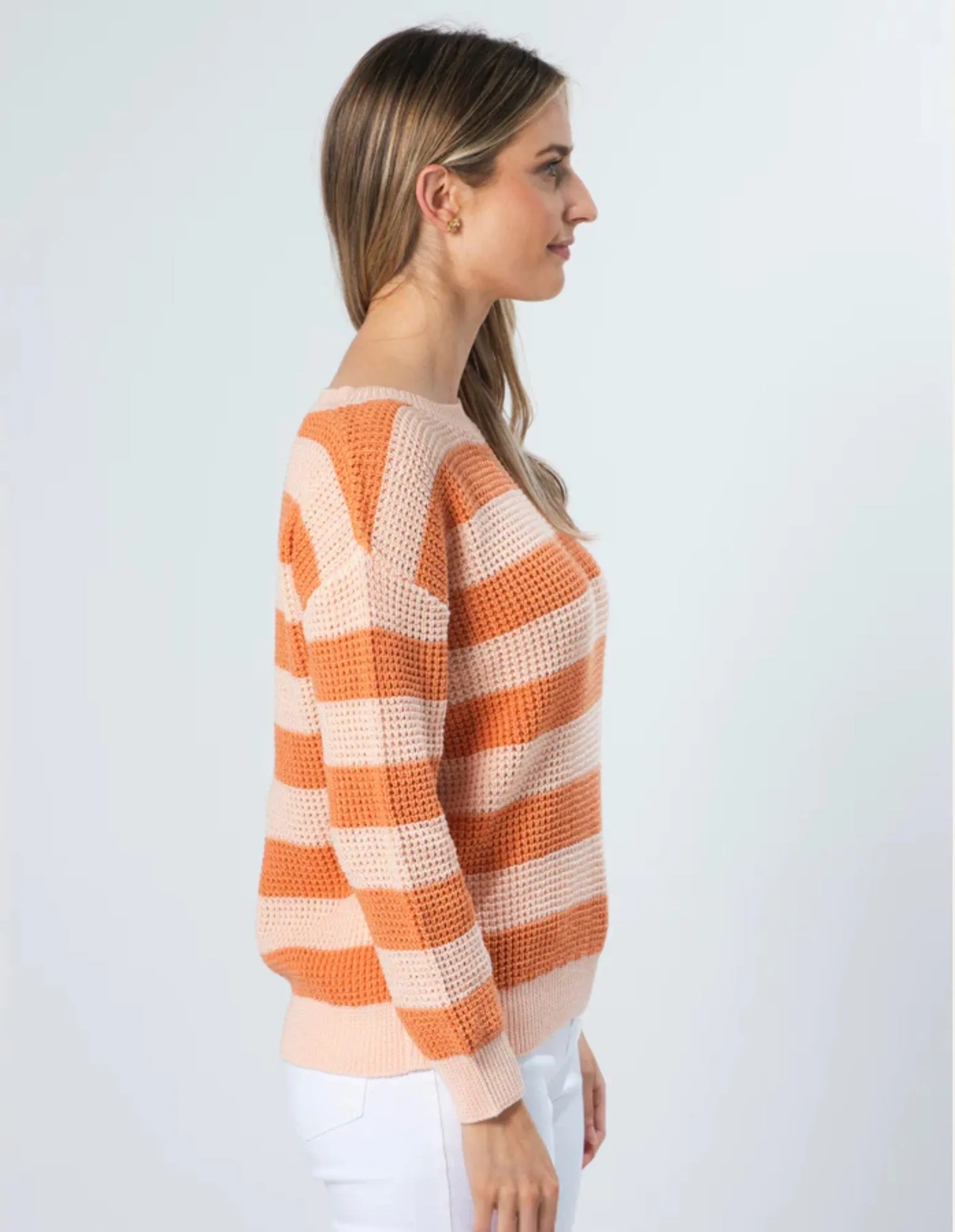 Melinda Jumper - Summer Apricot Stripe - Stella   Gemma