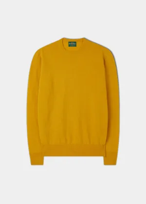 Men's Geelong Lambswool Crew Neck Jumper In Honeybee - Regular Fit