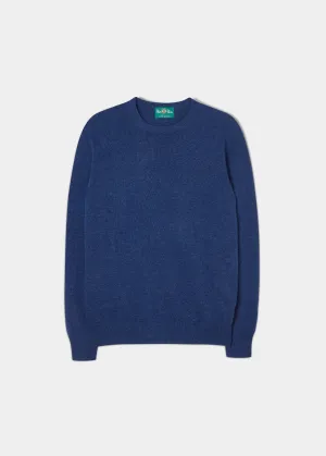 Men's Geelong Lambswool Crew Neck Jumper In Pacific - Regular Fit